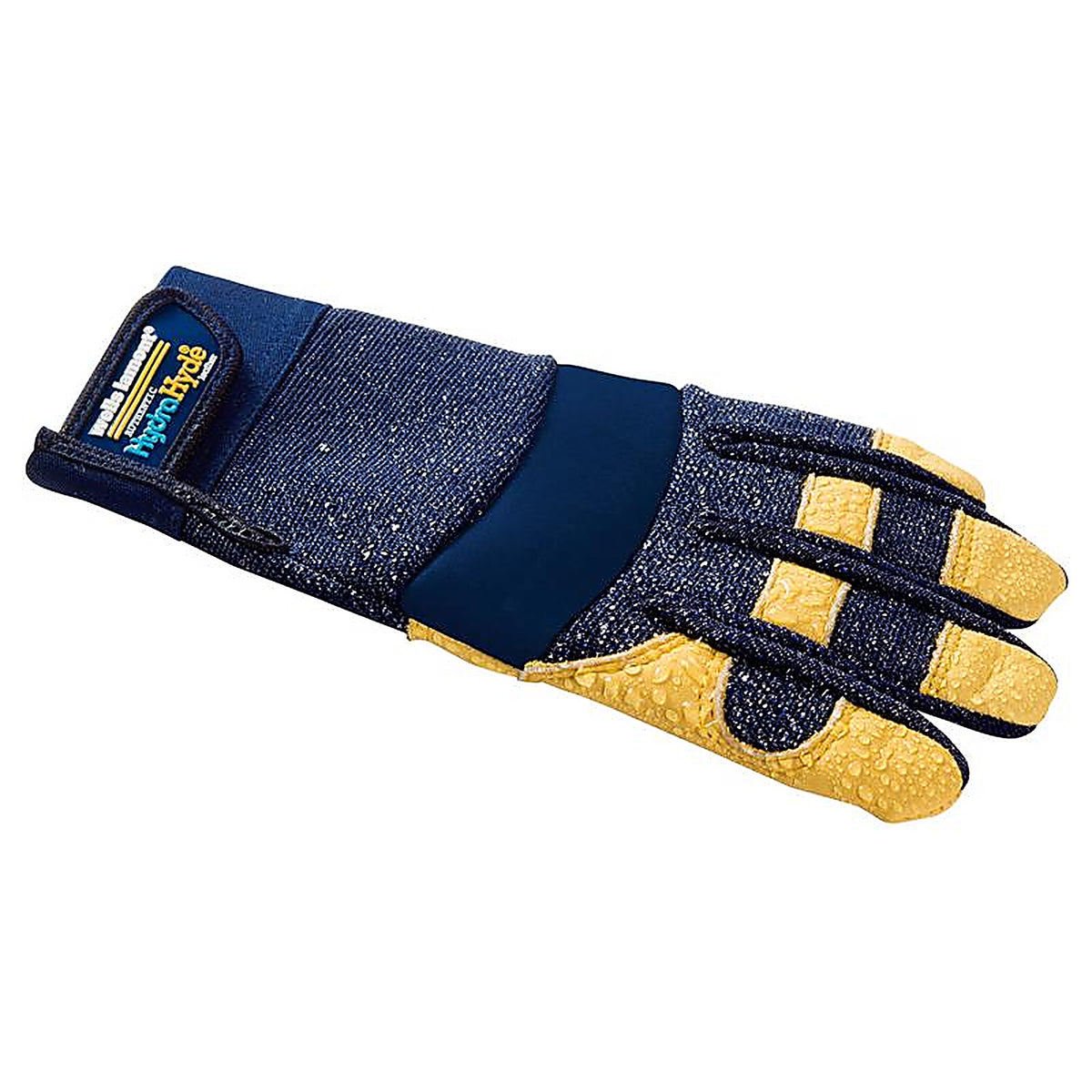 Wells Lamont 3207XL HydraHyde Men's Cowhide Leather Water Resistant Work Gloves Blue/Yellow XL 1 pair
