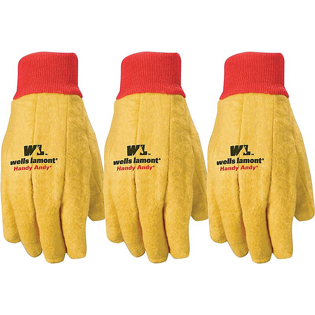 Wells Lamont 300F Handy Andy Men's Indoor/Outdoor Cotton/Polyester Chore Gloves Yellow One Size Fits All