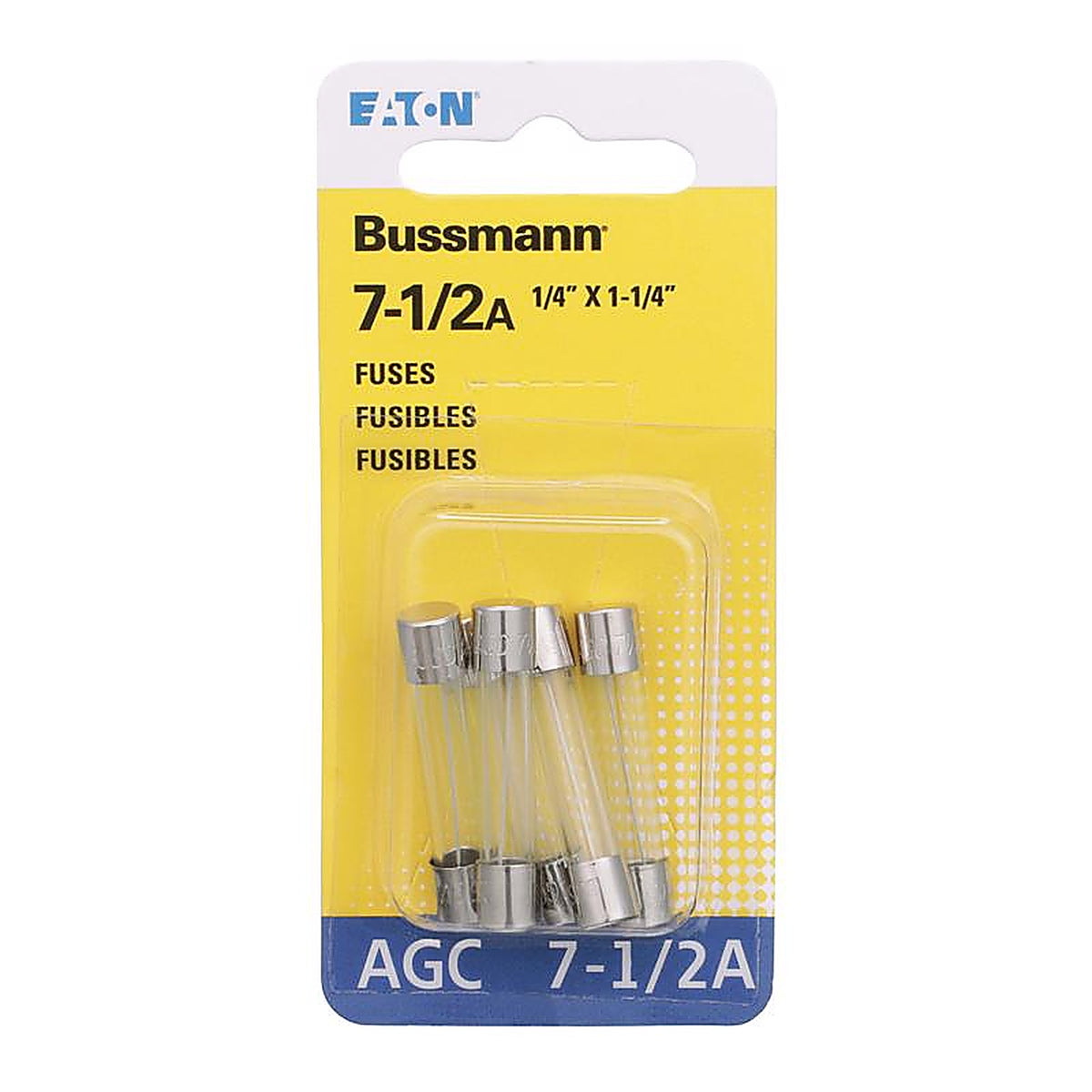 Bussmann BP/AGC-7.5-RP 7.5 amps AGC Glass Tube Fuse 5/Pack