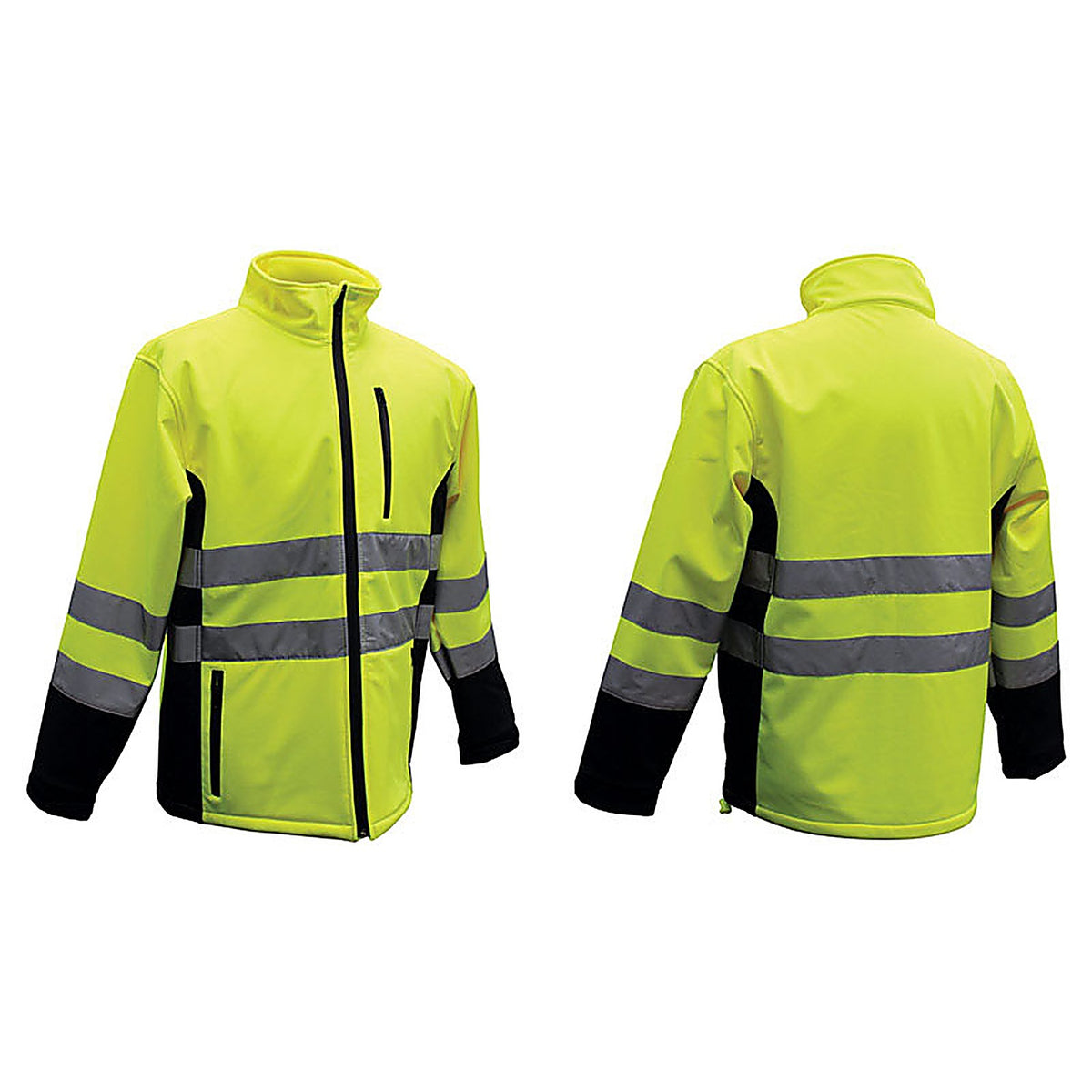 Boss 3SS7000L Hi-Vis Yellow Polyester Rain Jacket L