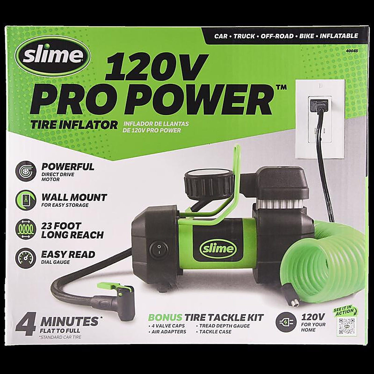 Slime 40045 120 volt 150 psi Garage Tire Inflator/Accessory Kit