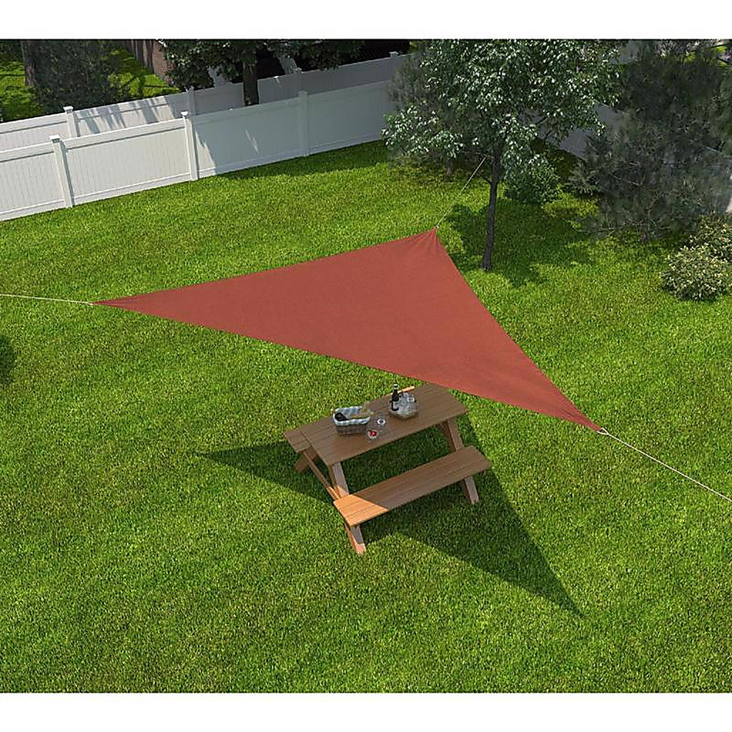 Coolaroo 450793 Ready-To-Hang Polyethylene Terra Cotta Triangle Shade Sail Canopy 120 in. W x 120 in. L