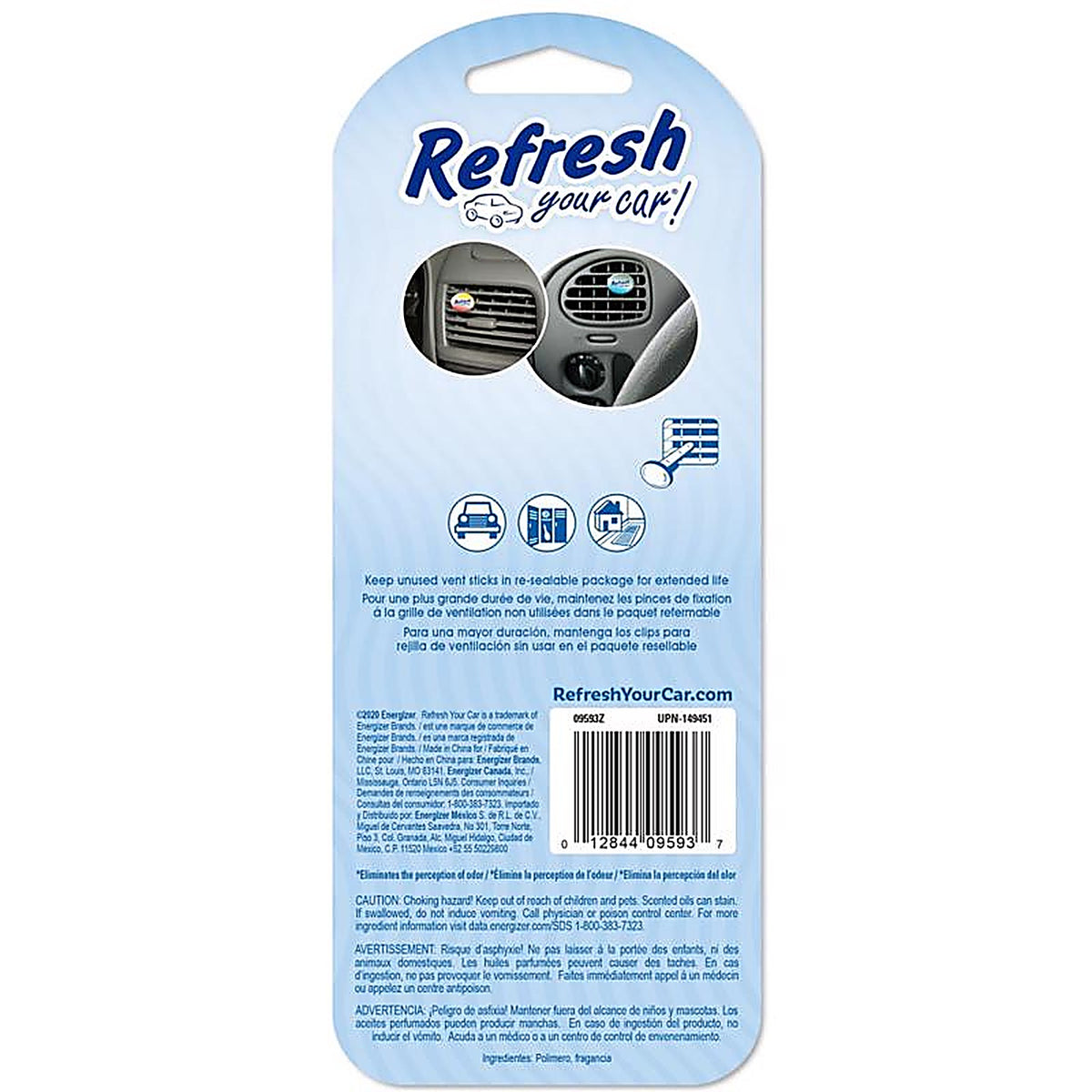 Refresh Your Car E301434300 Fresh Strawberry And Cool Lemonade Scent Car Vent Clip 4/Pack