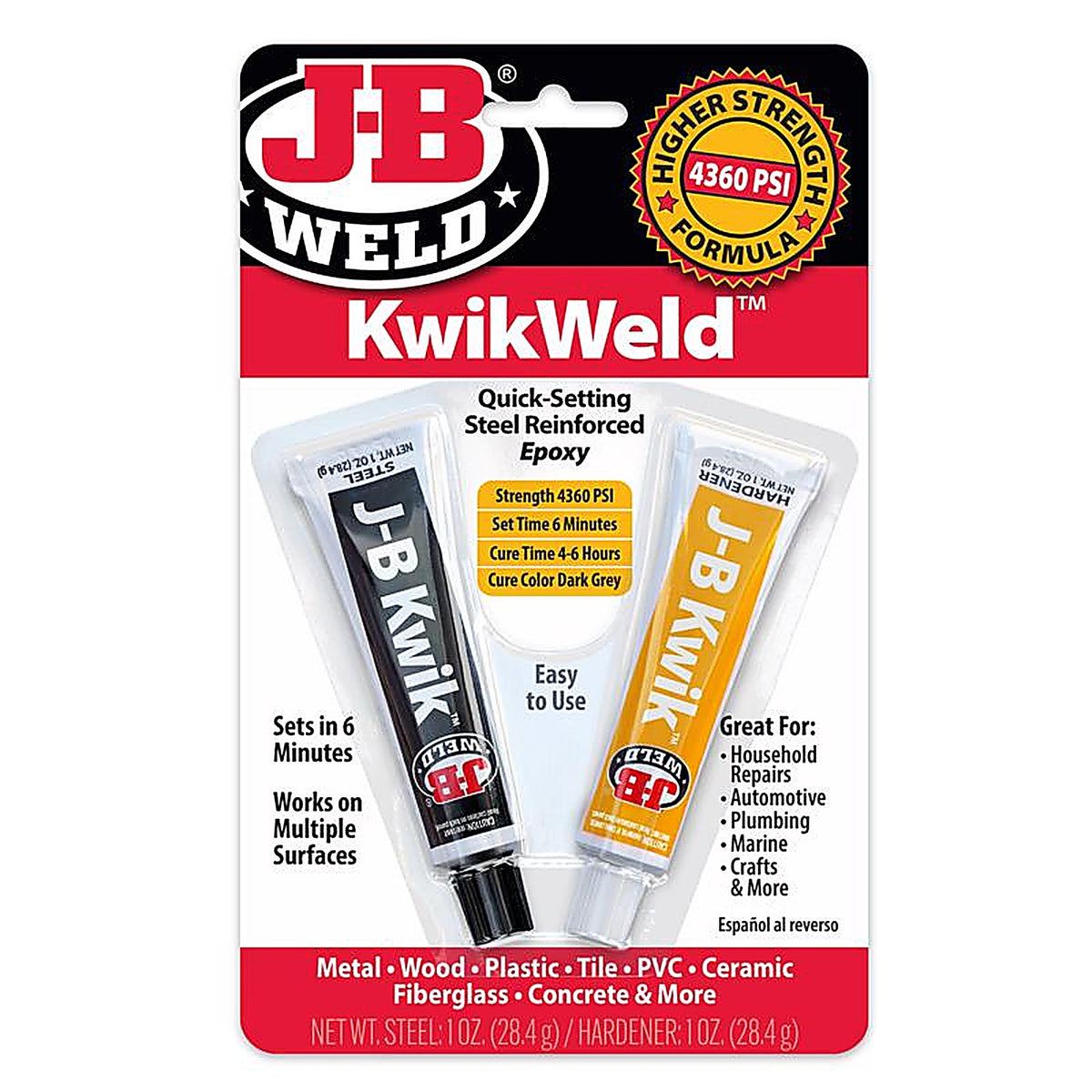 J-B Weld 8276 KwikWeld High Strength Epoxy Paste 2 oz.