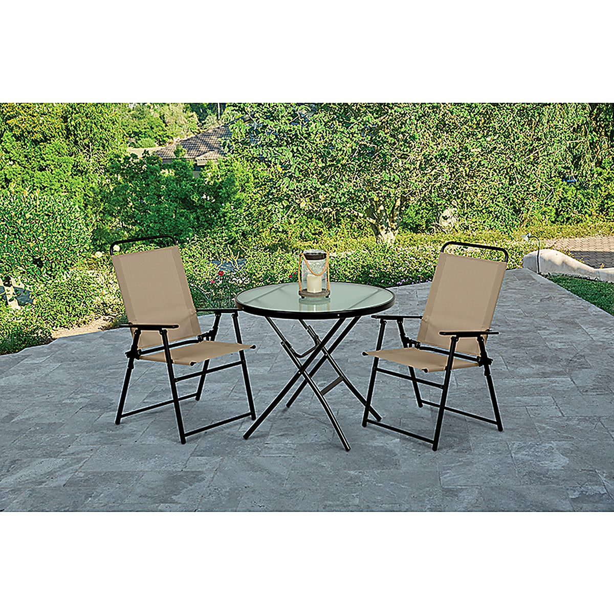 Living Accents FTS50BG-T Black Steel Frame Sling Chair