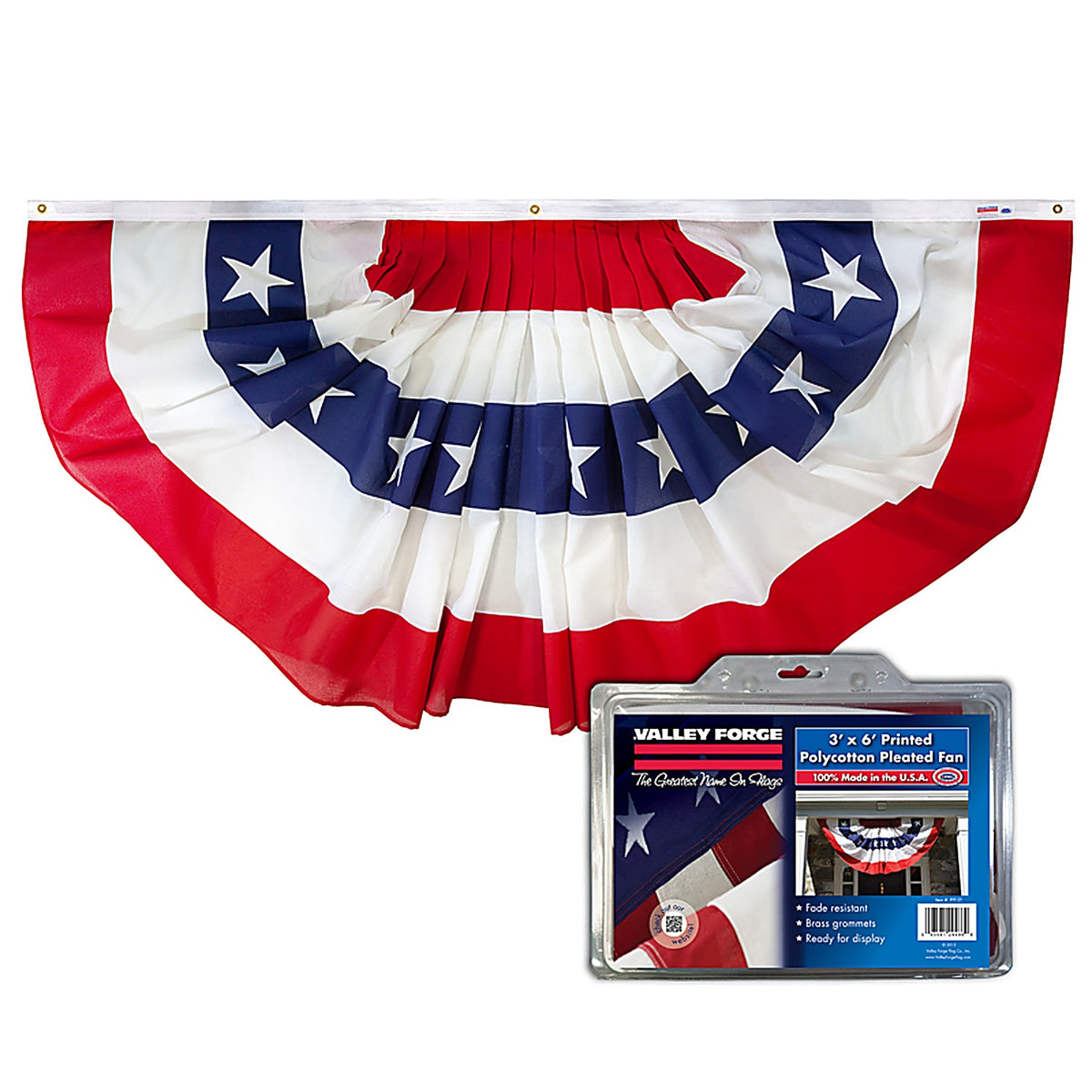 Valley Forge PFF-ST American Pleated Flag 36 in. H x 72 in. W