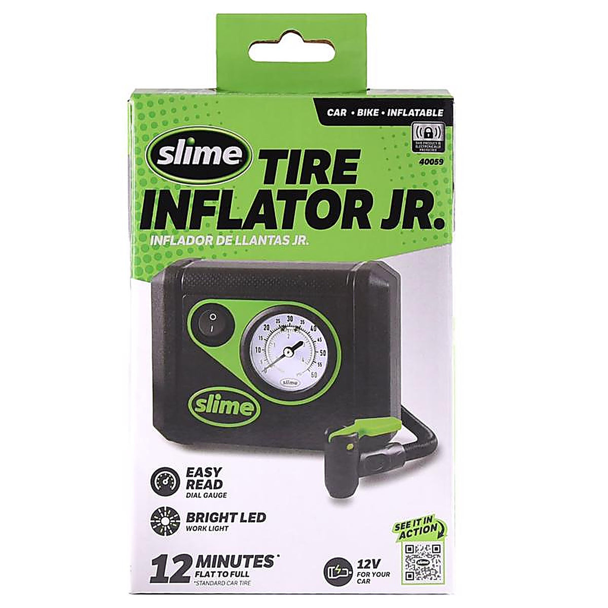 Slime 40059 Tire Inflator Jr. 12 volt 100 psi Tire Inflator/Gauge