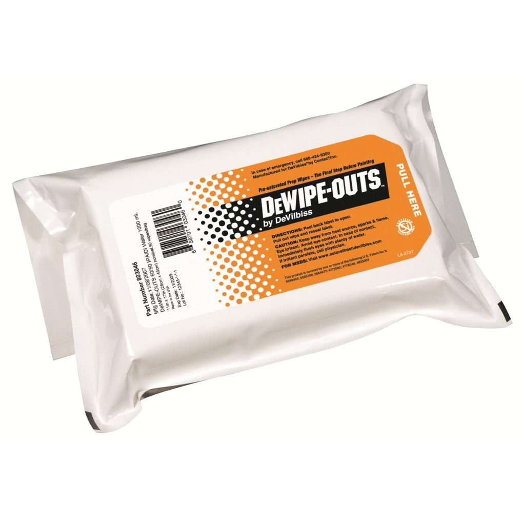 Devilbiss 803046 DeWipe-Outs 11" x 17" 50% IPA / 50% DI Water