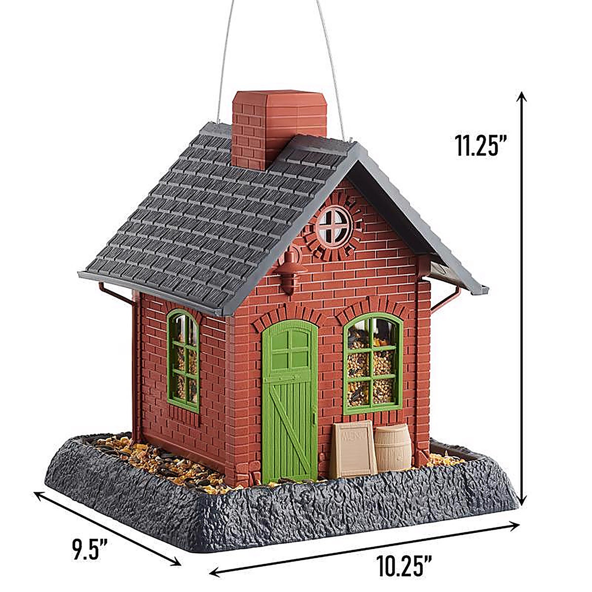 North States 9281 Old Town Pub Wild Bird 5 lb. Plastic Hopper Bird Feeder 4 ports