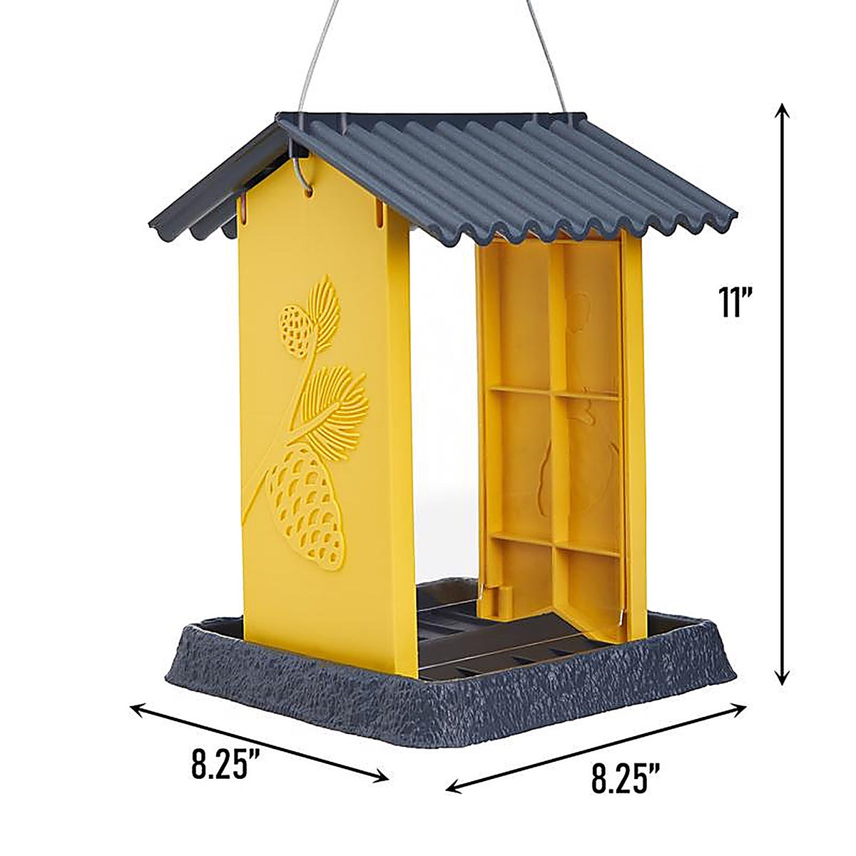 North States 9212 Pinecone Wild Bird 4.25 lb. Plastic Hopper Bird Feeder 4 ports