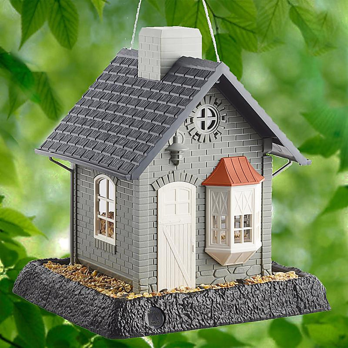 North States 9282 Bayside Cottage Wild Bird 5 lb. Plastic Hopper Bird Feeder 4 ports