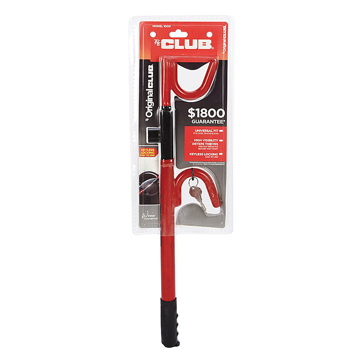 The Club 1000 Red Steering Wheel Lock 1/Pack Fit Most Vehicles