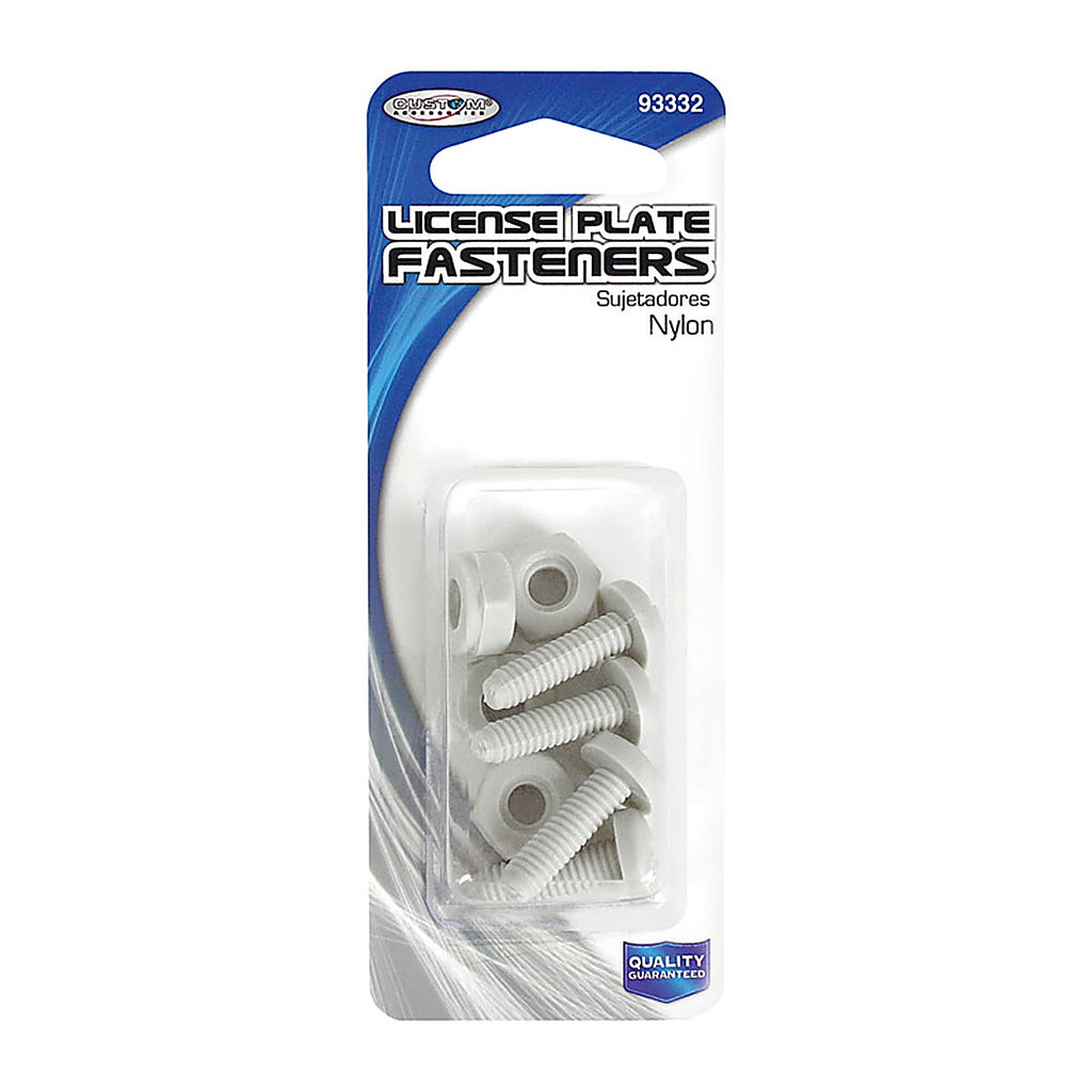 Custom Accessories 93332 White Nylon License Plate Fasteners