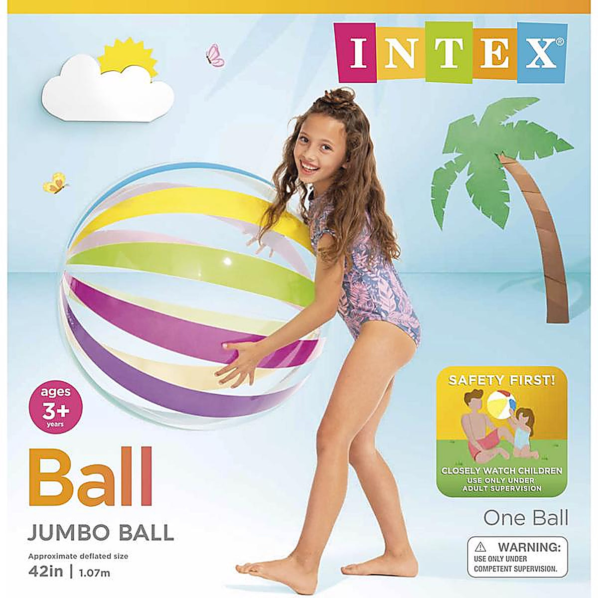 Intex 59065EP Multicolored Vinyl Inflatable Jumbo Beach Ball