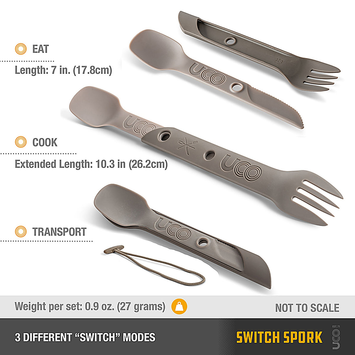 UCO F-SP-SWITCH Switch Camping Flatware 7 in. L 1/Pack