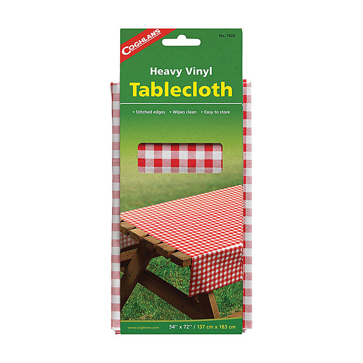 Coghlans 7920 Red Vinyl Tablecloth 4.5 ft. 6 ft.