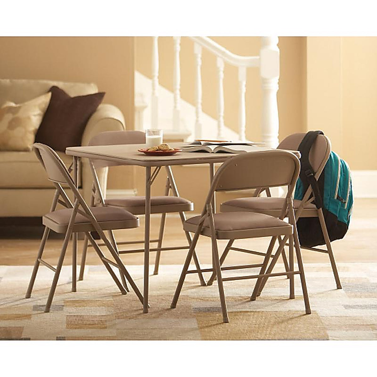 Cosco 14-619-ANT2 28 in. H x 33-3/4 in. W x 33-3/4 in. L Square Folding Table