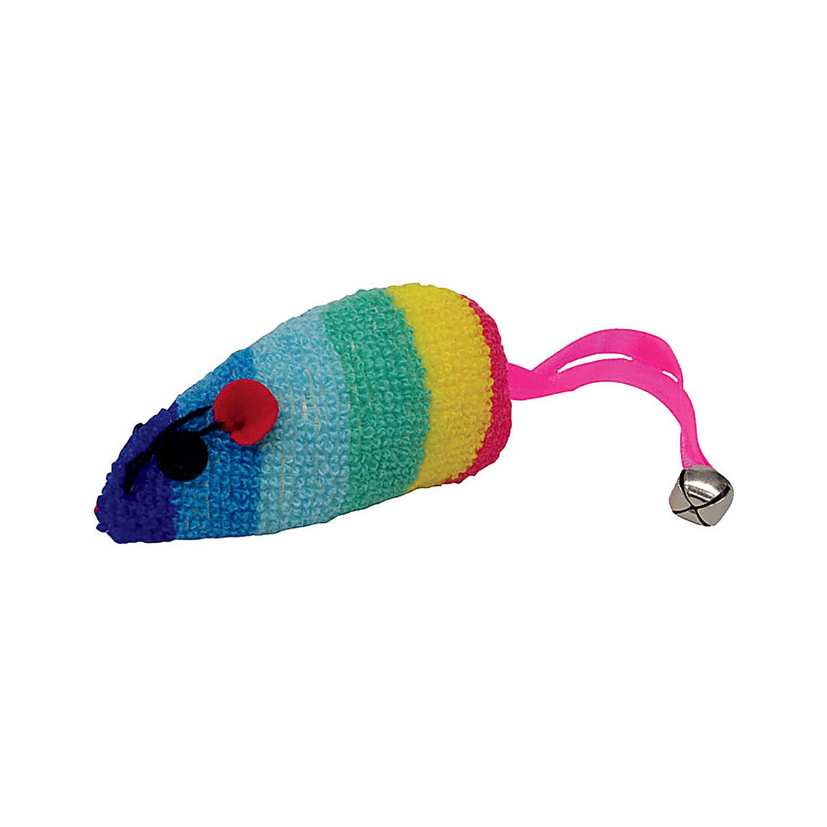 Boss 32002 Scruffys Multicolored Rainbow Mouse Fleece Catnip Toy Large 1