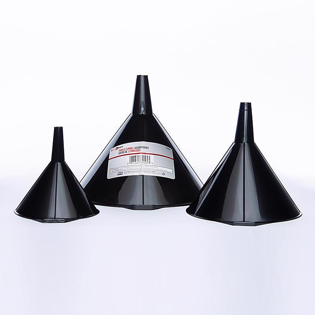 Custom Accessories 30004 Shop Craft Assorted Plastic Funnel Set