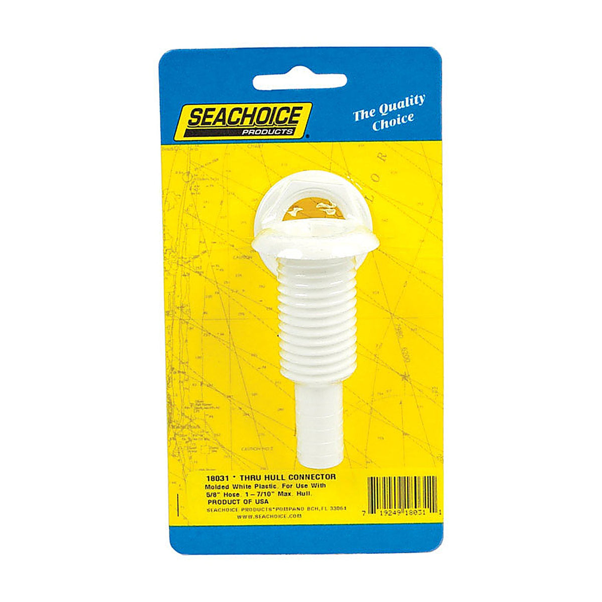 Seachoice 18031 Polished Plastic 5/8 in. W Thru Hull Connector 1/Pack