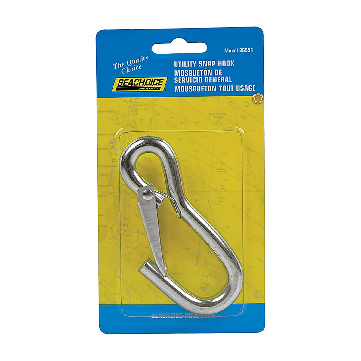 Seachoice 36551 Zinc-Plated Steel 4-1/2 in. L Utility Snap Hook 1/Pack