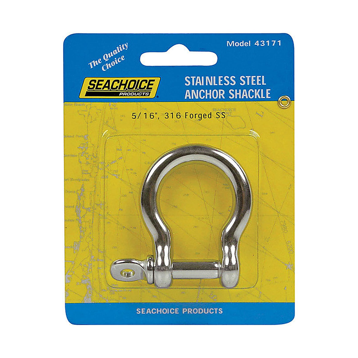 Seachoice 43171 Polished Stainless Steel 1 in. L x 5/16 in. W Shackle 1/Pack