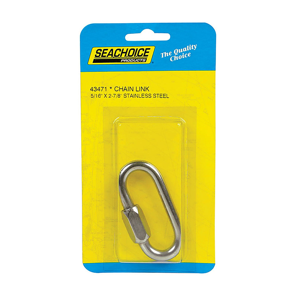 Seachoice 43471 Polished Stainless Steel 3 in. L x 5/16 in. W Chain Link 1/Pack