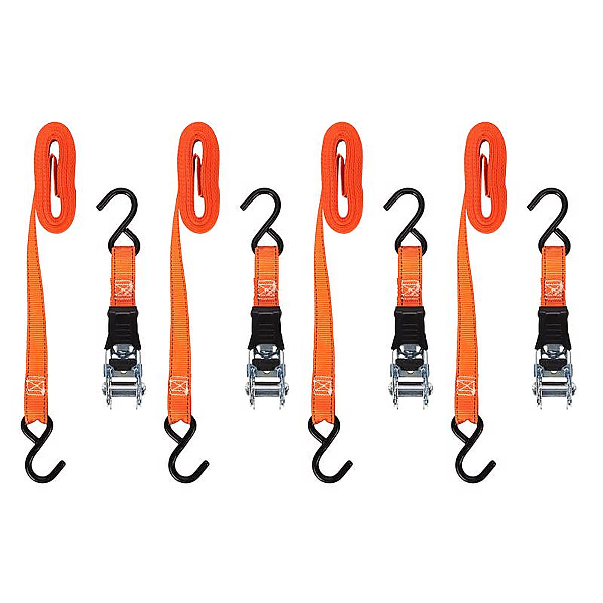 Keeper 5505 1 in. W x 14 ft. L Orange Tie Down w/Ratchet 400 lb. 4/Pack