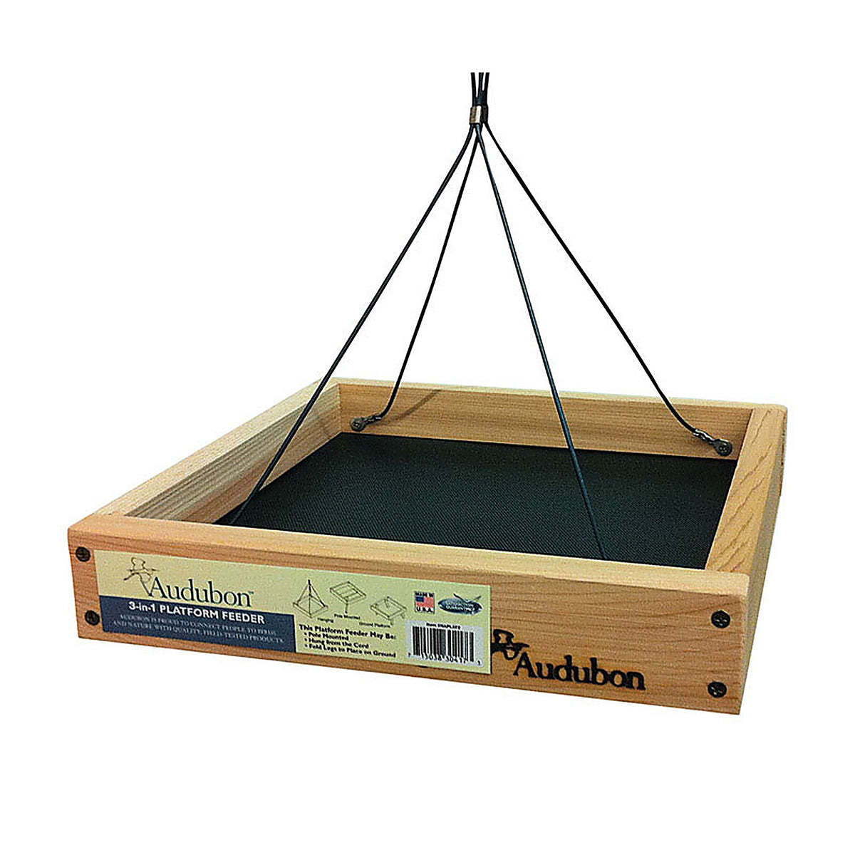 Audubon NAPLAT 2 3 in 1 Wild Bird 3 lb. Cedar/Screen Platform Bird Feeder 1 ports