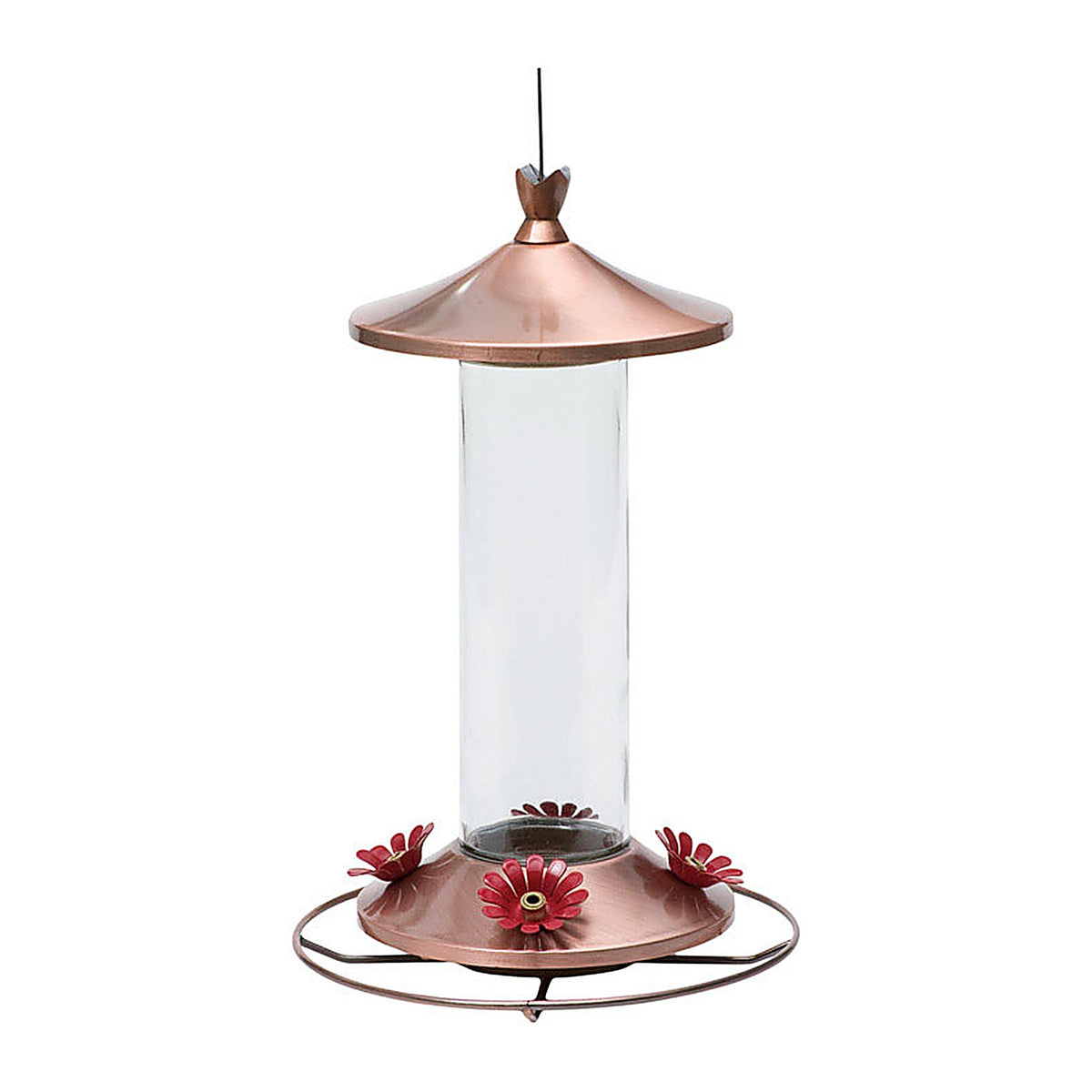 Birdscapes 710B Perky-Pet Hummingbird 12 oz. Copper/Glass Nectar Feeder 4 ports
