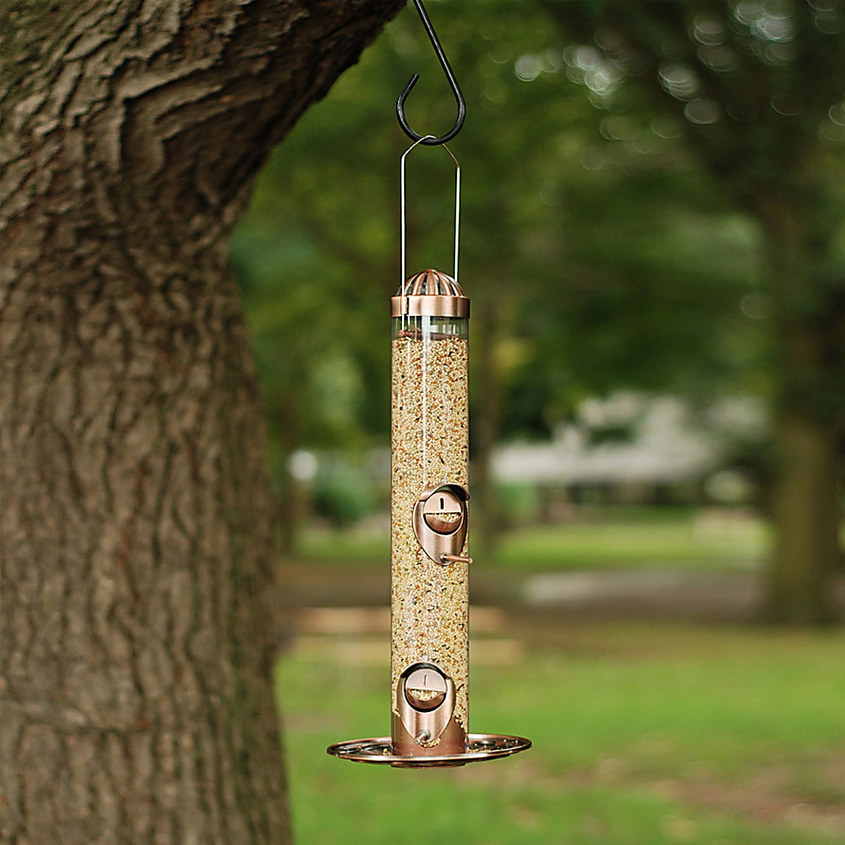 Perky-Pet 385-2 Wild Bird and Finch 1.5 lb. Copper Bird Feeder 4 ports