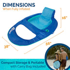 Swimways 6061816 Blue Fabric/Mesh Inflatable Mattress Floating Pool Mat