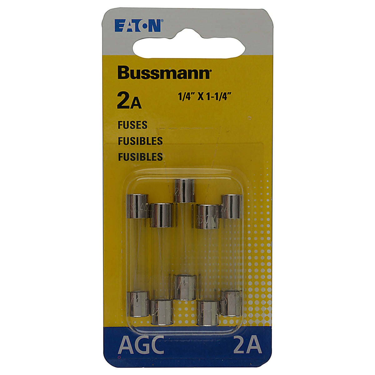 Bussmann BP/AGC-2-RP 2 amps AGC Glass Tube Fuse 5/Pack