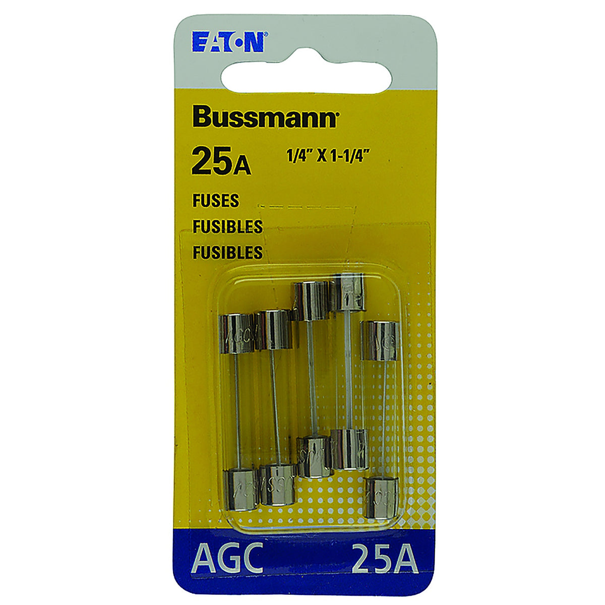 Bussmann BP/AGC-25-RP 25 amps AGC Glass Tube Fuse 5/Pack