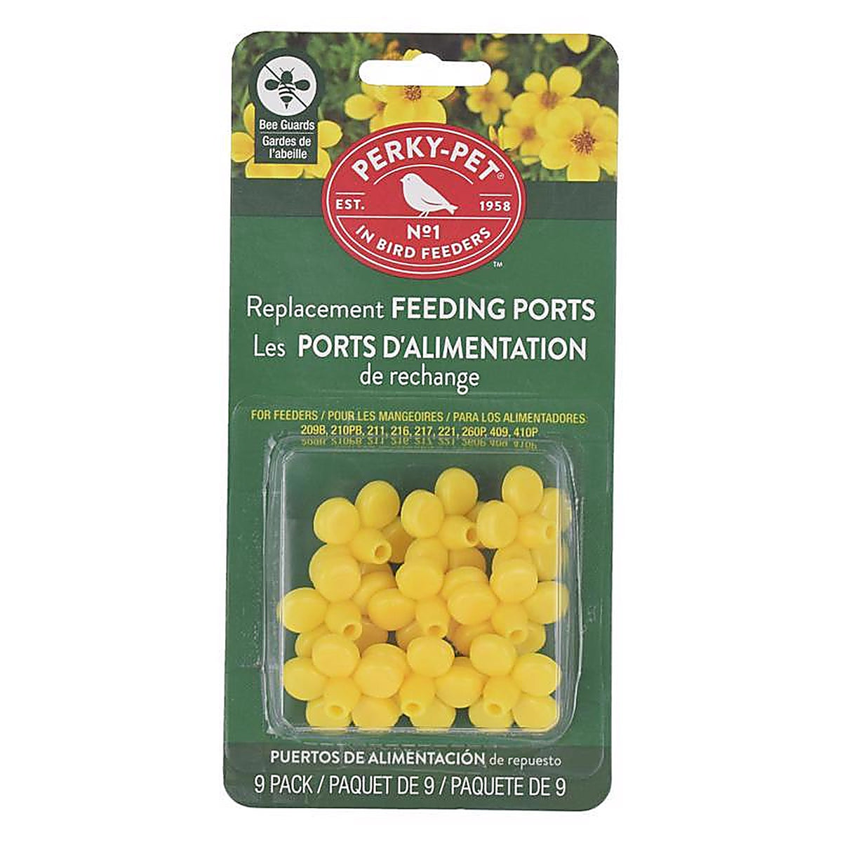 Perky-Pet 202FB Bee Guards Yellow 9/Pack