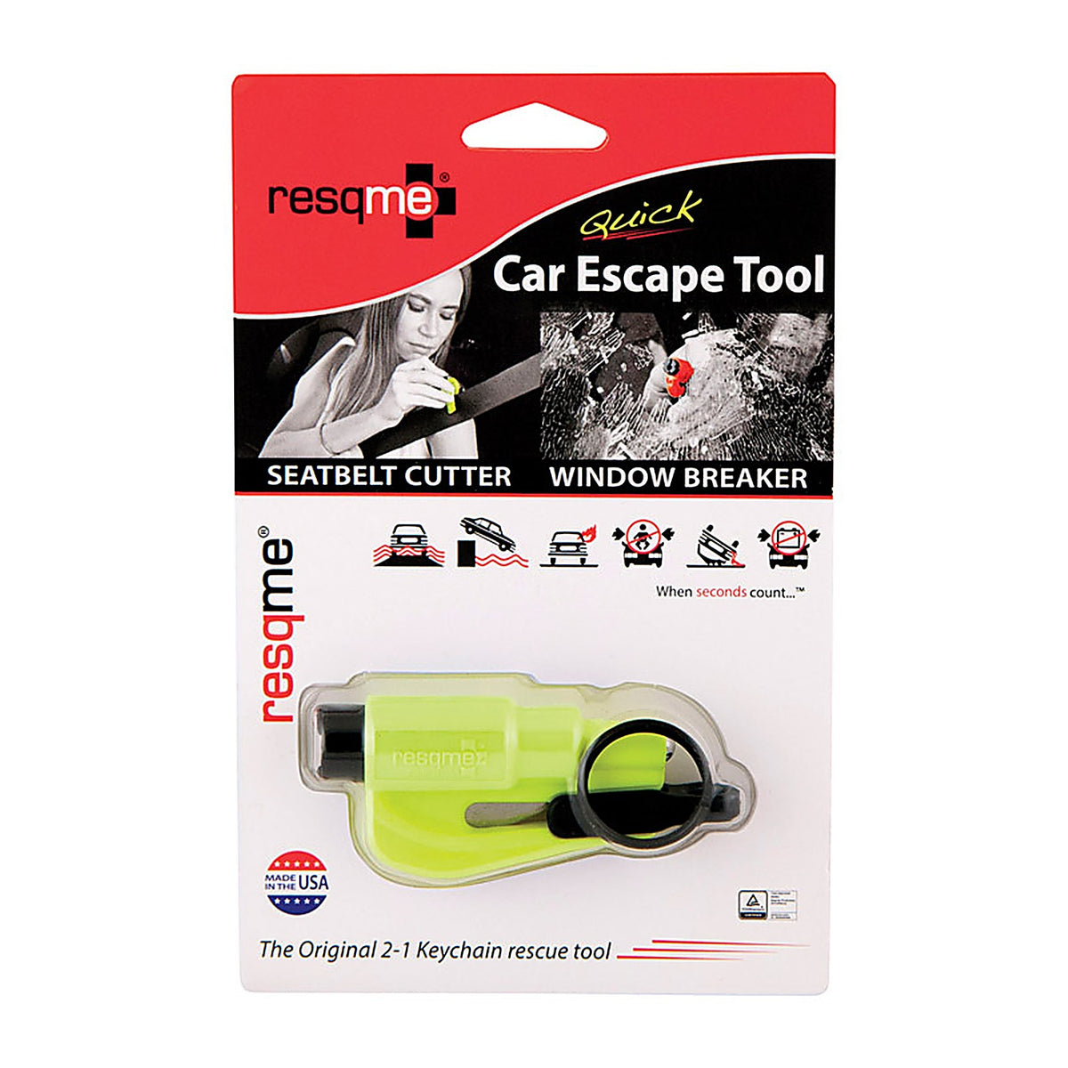 Resqme 25.100.09 Car Escape Rescue Tool, Yellow