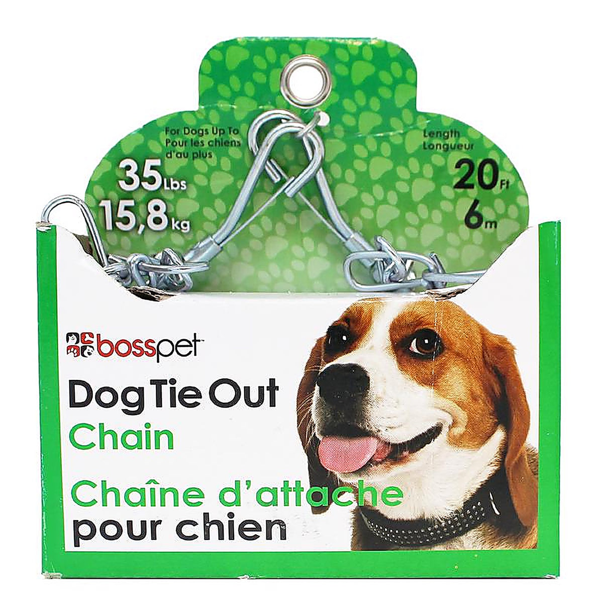 Boss Pet 27220 PDQ Silver Swivel Steel Dog Tie Out Chain Small/Medium