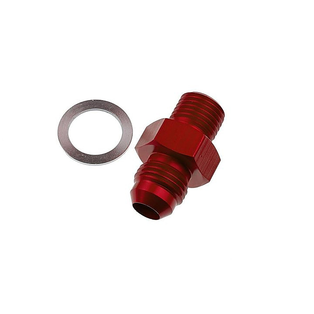 Red Horse Performance - 8262-06-04-3 - 06 Male AN/JIC Flare to 1/4 Inch Npsm Transmission Fitting -Red-2pcs
