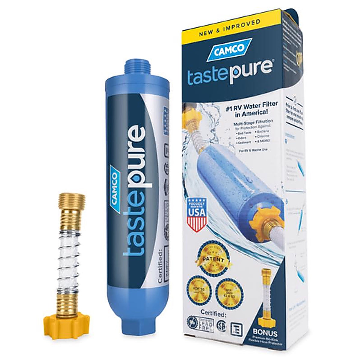 Camco 40043 TastePURE KDF/Carbon Water Filter 1/Pack