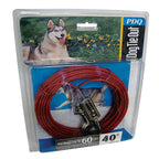 Boss Pet Q3540SPG99 Red Vinyl Coated Cable Dog Tie Out Large