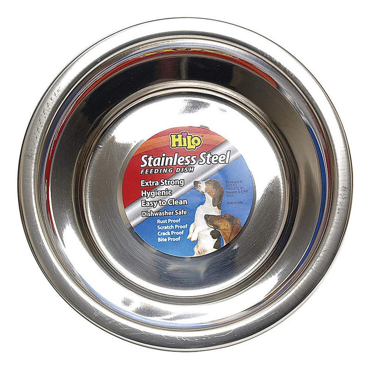 Hilo 56610 Hilo Silver Plain Stainless Steel 1 qt. Pet Dish For Dogs