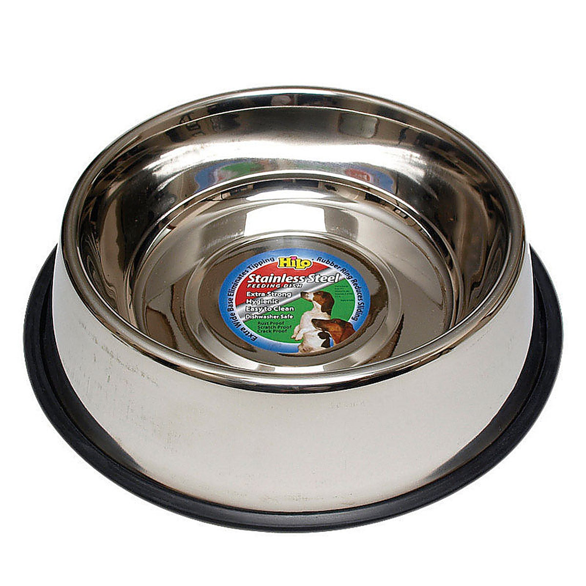 Hilo 57696 Hilo Silver Plain Stainless Steel 96 oz. Pet Dish For Dog
