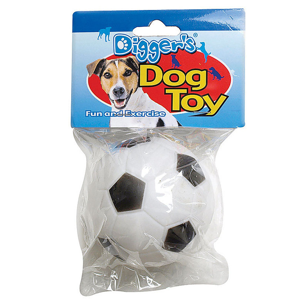 Diggers 51341 Black/White Soccer Ball Vinyl Dog Toy Medium 1