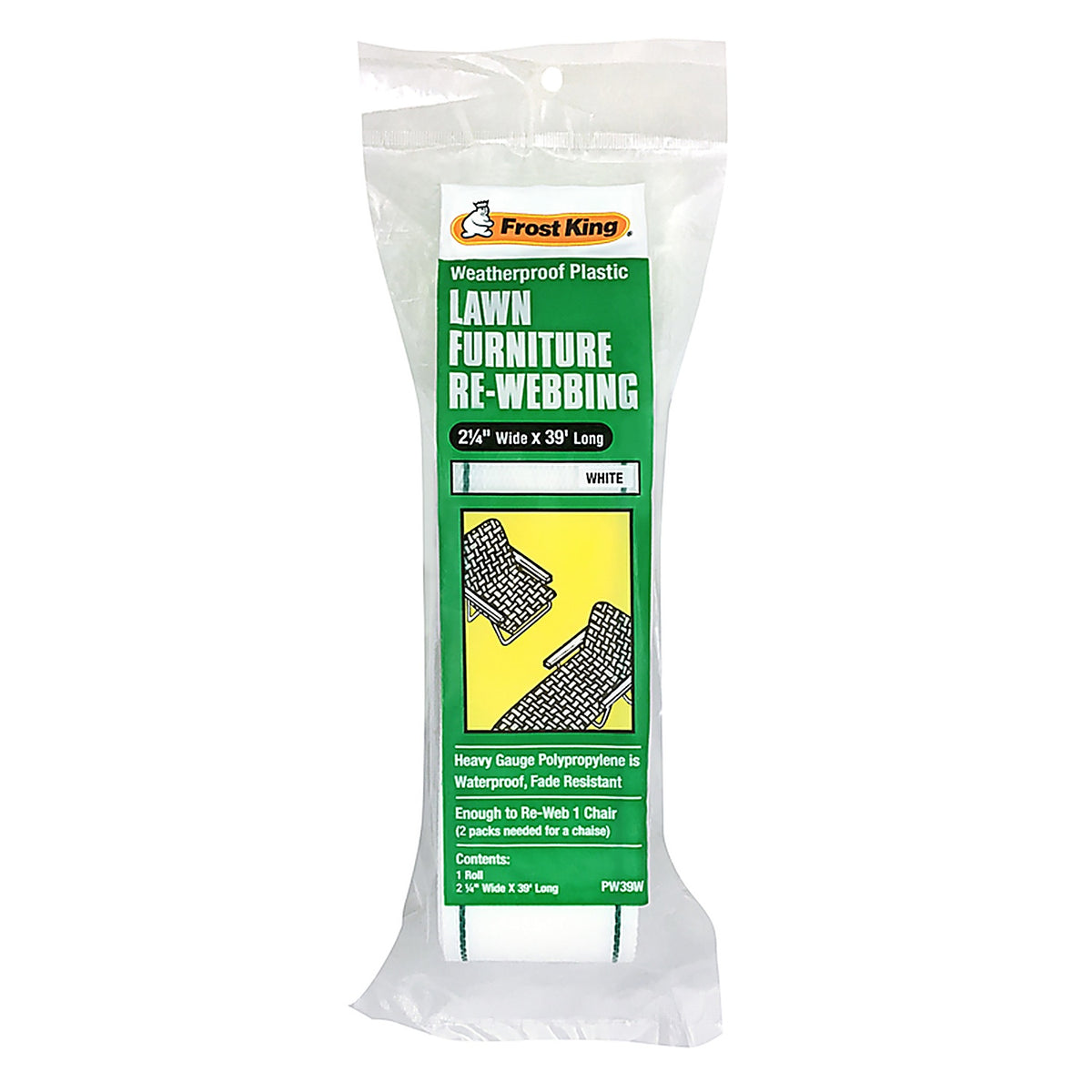 Frost King PW39W Polypropylene Chair Webbing White