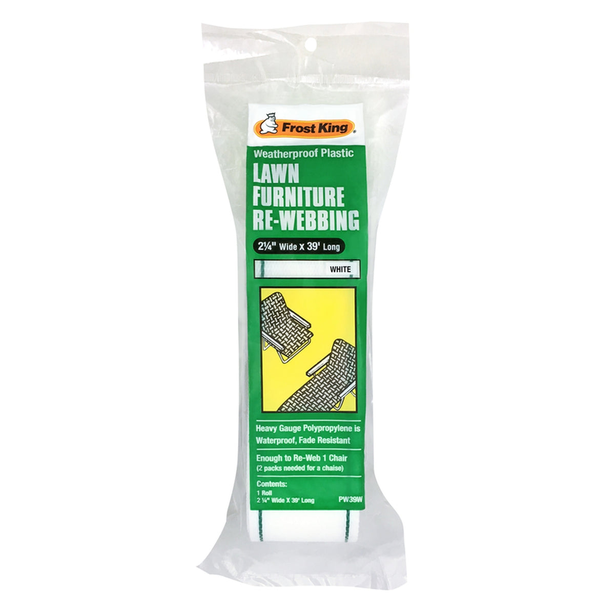 Frost King PW39W Polypropylene Chair Webbing White