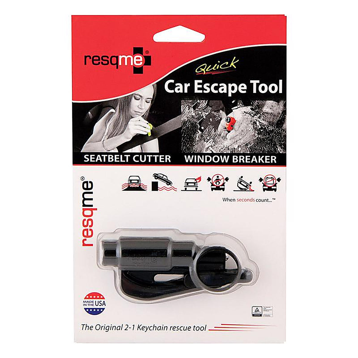 Resqme 25.100.01 Car Escape Rescue Tool, Black