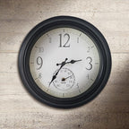Taylor 6740 Decorative Clock/Thermometer Plastic Black