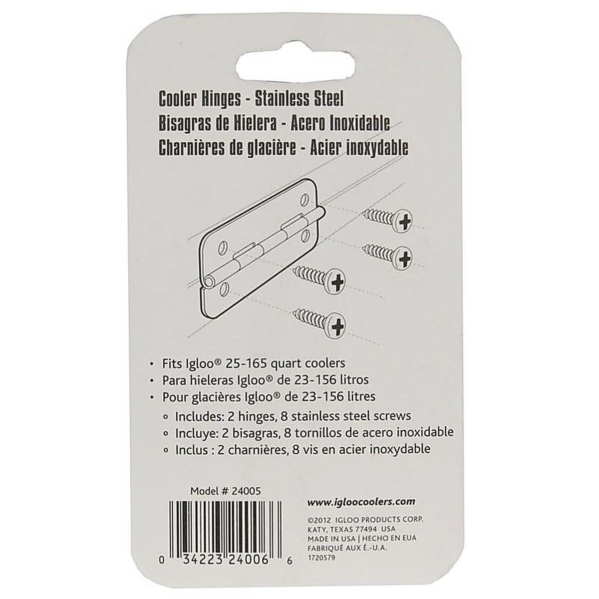 Igloo 24005 Cooler Hinges Silver 2/Pack