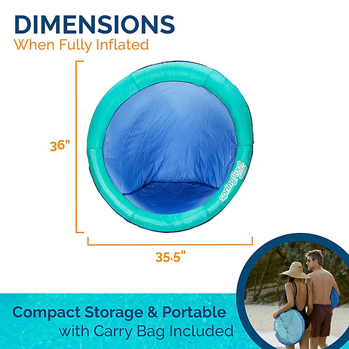 Swimways 6061820 Assorted Fabric/Mesh Inflatable Spring Float Floating Pool Mat