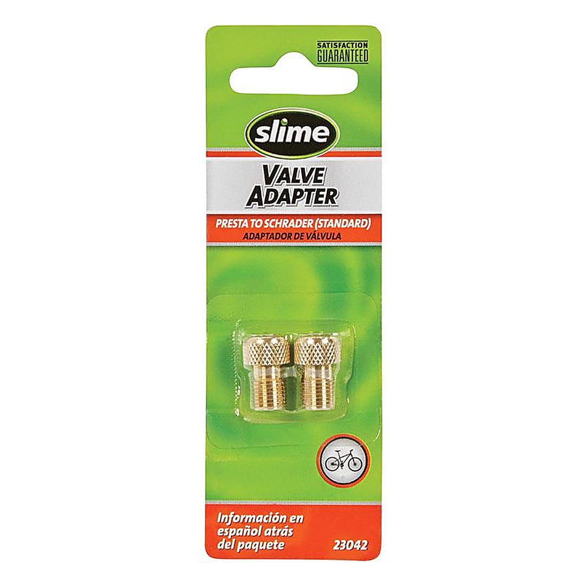 Slime 23042 Metal Presta to Schrader Valve Adapter Gold